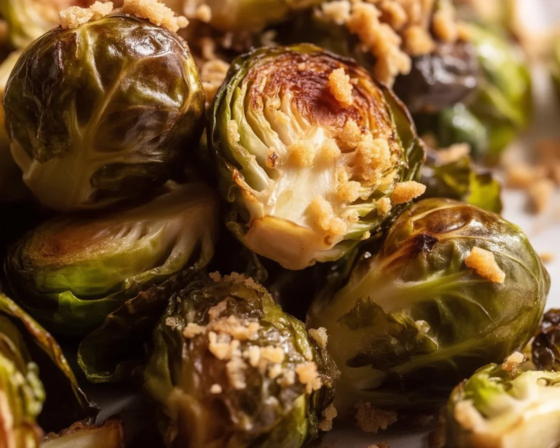 Homemade Roasted Brussels Sprouts with Garlic & Parmesan