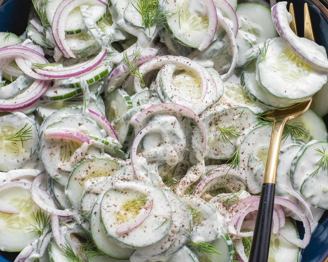 Creamy Cucumber Salad with Greek Yogurt Dressing