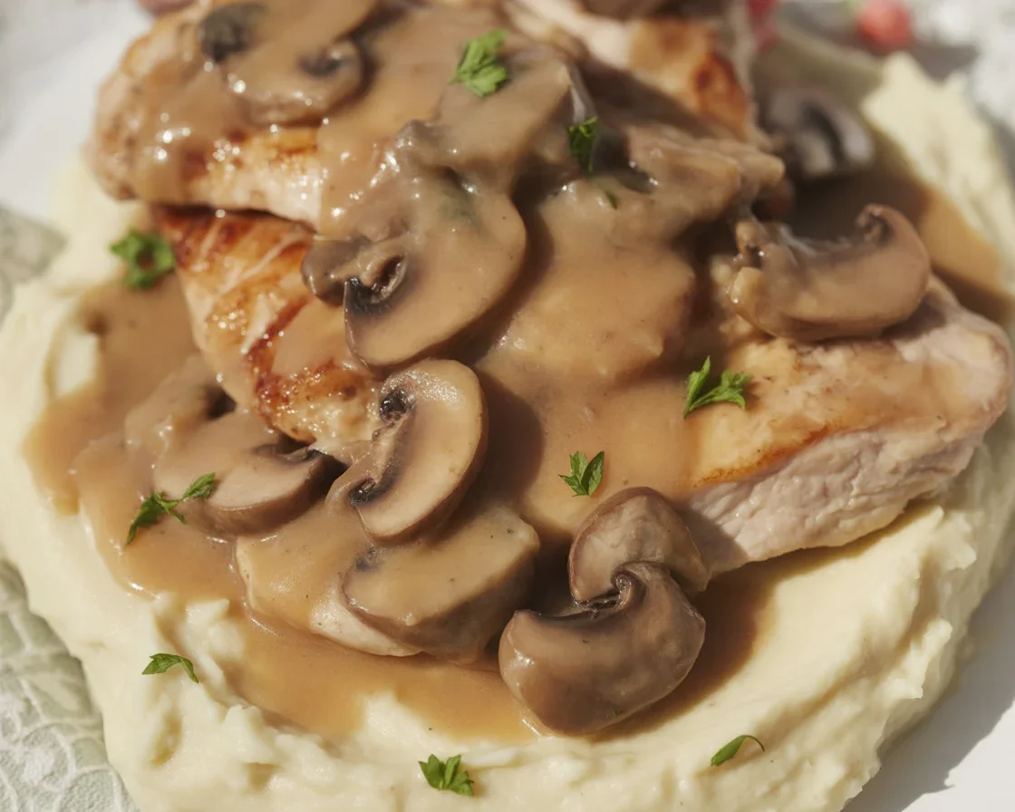 Heavenly Turkey Chops with Mushroom Gravy Delight