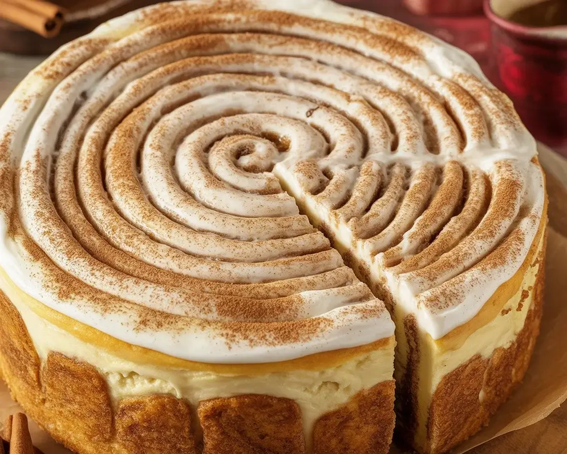 Fluffy Creamy Cinnamon Roll Cheesecake