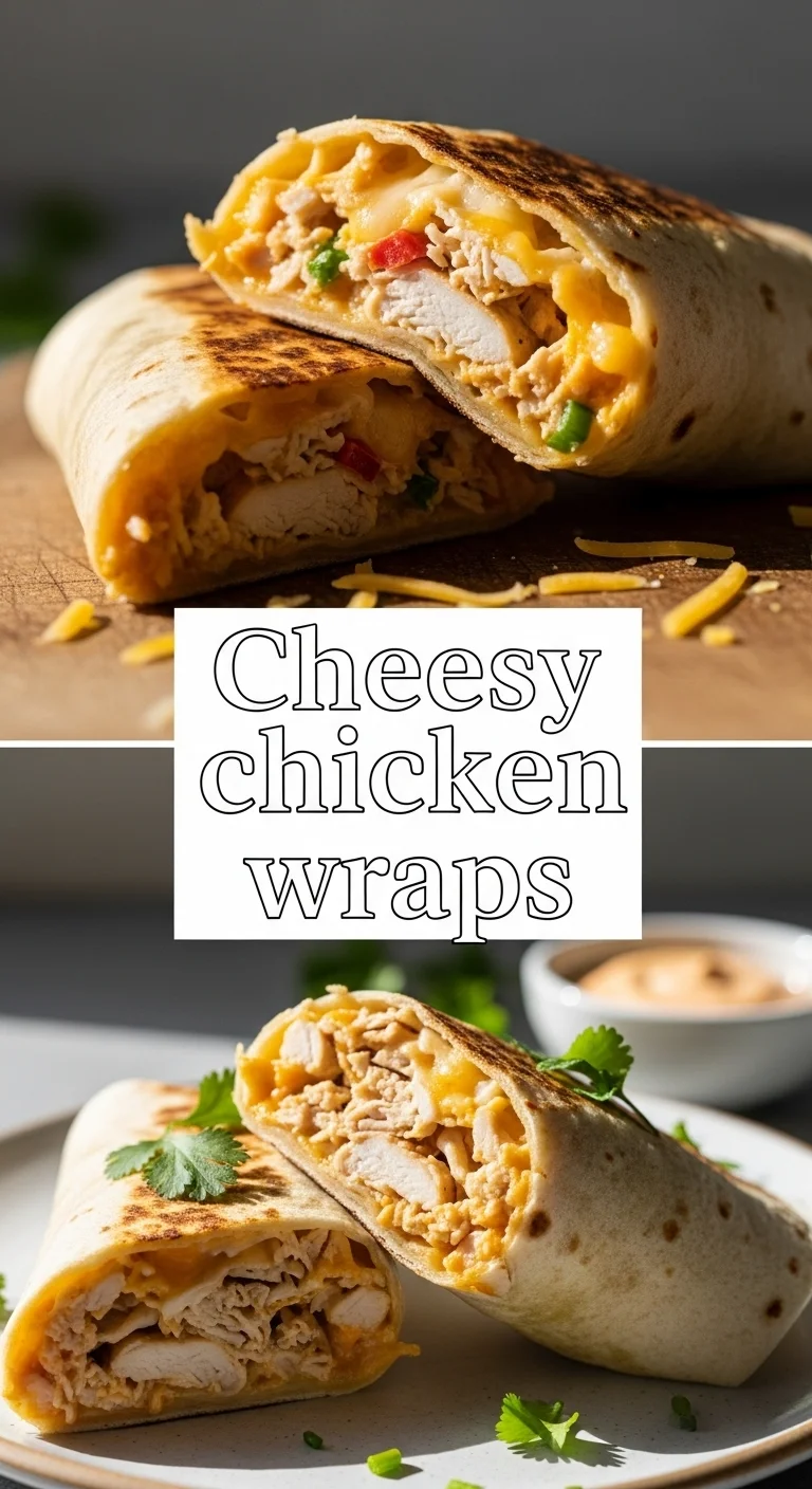 Cheesy chicken wraps: 7 Amazing & Quick Recipes for a Delicious Meal - Pinterest Image