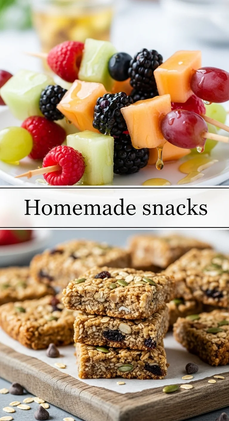 Homemade Snacks: 7 Delicious & Essential Recipes for Healthy Bites - Pinterest Image