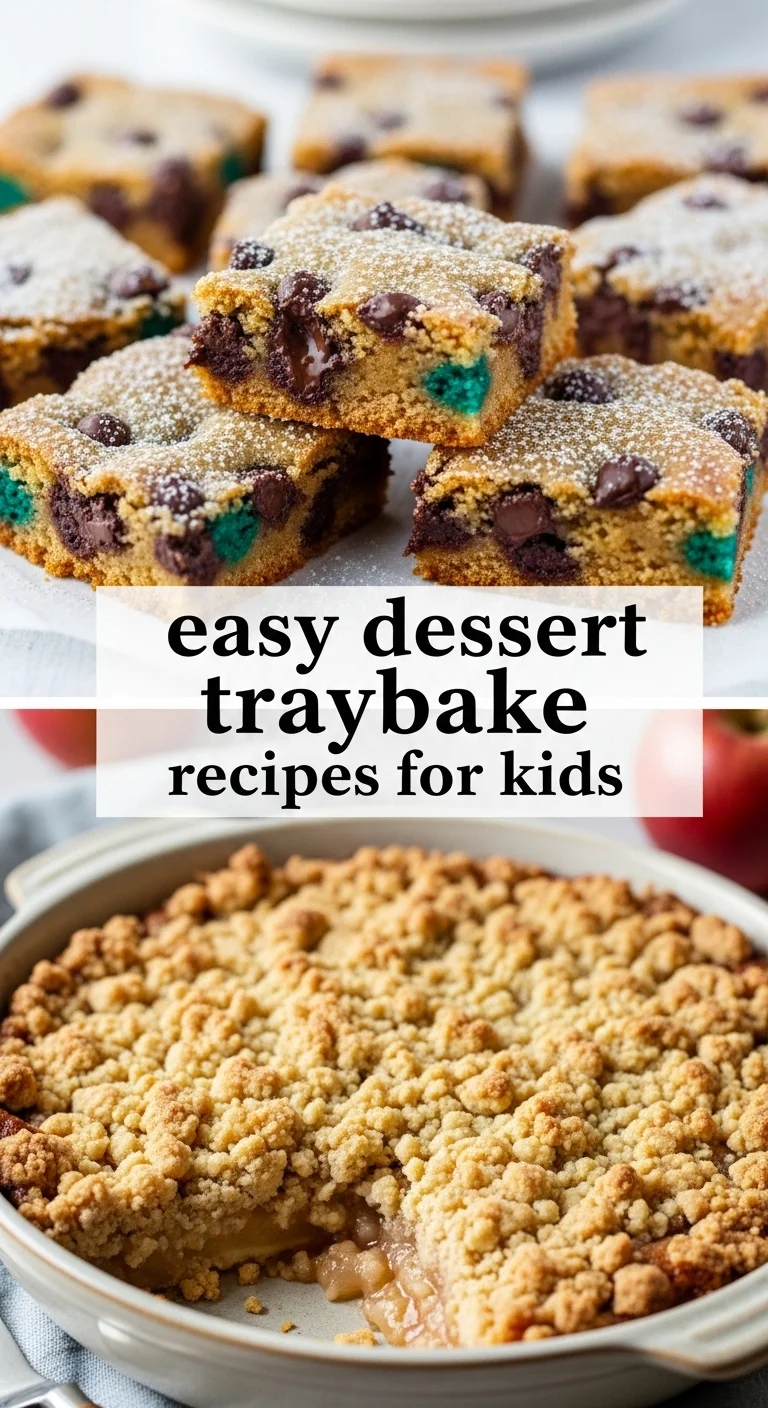 easy dessert traybake recipes for kids: Top 7 Amazing & Quick Treats - Pinterest Image