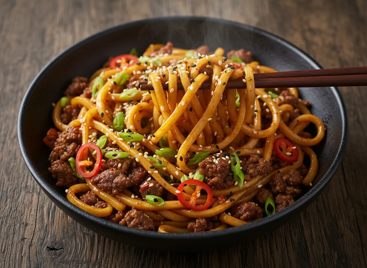 Asian Ground Beef Noodles