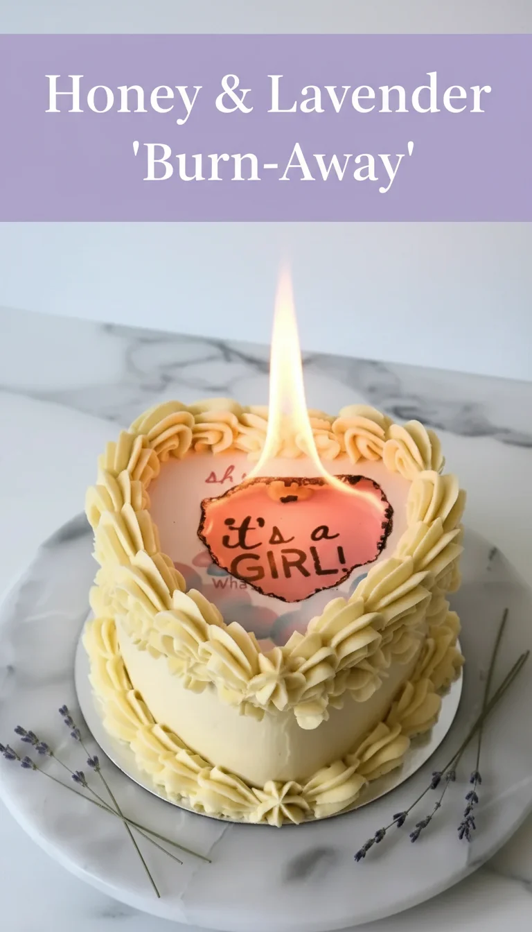 A vertical split layout containing two pictures of shimmering golden honey and dried lavender with the main keyword 'Honey & Lavender 